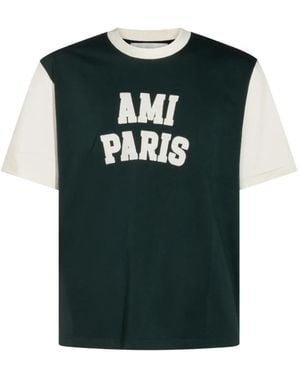 Ami Paris Logo-Appliqué T-Shirt - Nero
