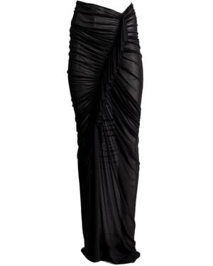 Atlein Draped Maxi Skirt - Black