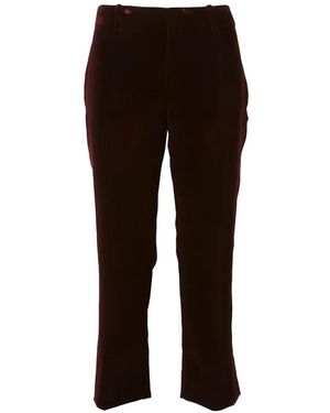 Saint Laurent Velvet Cropped Trousers - Black