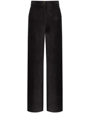 Marella Corduroy Straight-Leg Trousers - Black