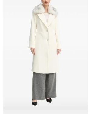 Guess Abrigo con cuello de pelo artificial - Blanco
