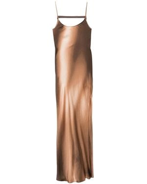 Oude Waag Kleid Mit Ausgewaschenem Print - Braun