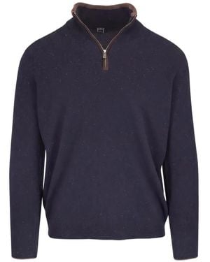 Fedeli Jersey Favonio Moteado Con Media Cremallera - Azul