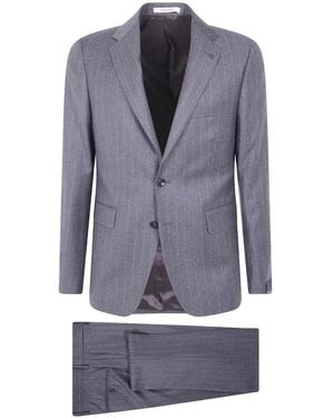 Tagliatore Pinstripe-Pattern Wool Suit - Blue