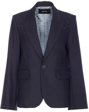 Zadig & Voltaire Vavy Rhinestone-Embellished Blazer - Blue