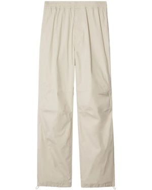 Burberry Pantaloni In Misto Cotone - White