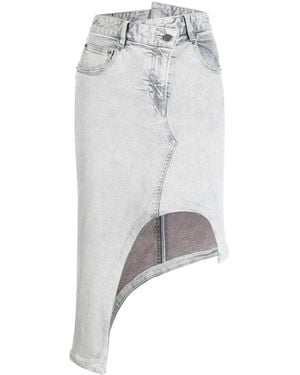 JNBY Asymmetric-Design Denim Skirt - Grey