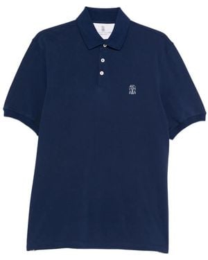 Brunello Cucinelli Poloshirt Met Geborduurd Logo - Blauw
