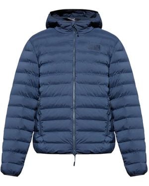 EA7 Hooded Quilted Jacket - Blue