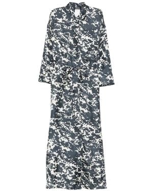 Max Mara Leva Abstract-Print Tied-Waist Maxi Dress - White