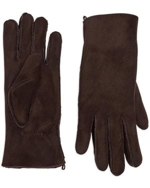 Agnelle Denise Leather Gloves - Brown