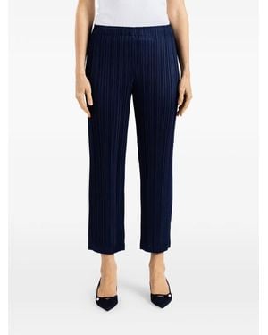 Pleats Please Issey Miyake Thicker Bottoms 1 Plissé-Effect Straight-Leg Trousers - Blue