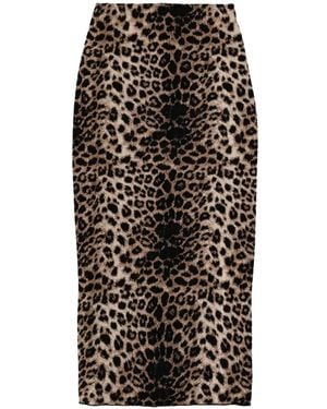 Circus Hotel Animal-Print Skirt - Black