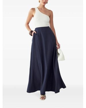 Willa Isla High-Waisted Flared Maxi Skirt - Blue