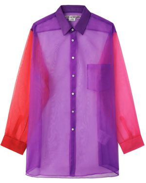 Comme des Garçons Chemise Colour Block À Effet De Transparence - Violet