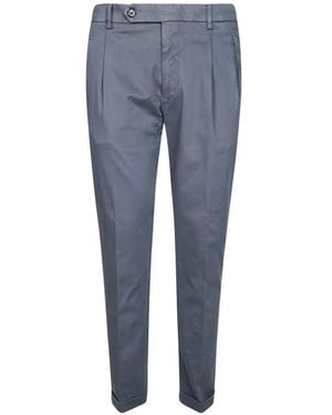 Berwich Pleated Turn-Up Pants - Blue
