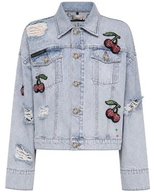 Philipp Plein Denim Regular Jacket Cherrylicious - Blue