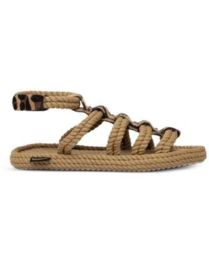 Bohonomad Serengeti Sandalen Mit Leopardenprint Und Nieten - Braun