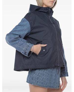ARMANI EXCHANGE Denim-Panelled Hooded Jacket - Blue