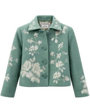 Paul & Joe Johanna Floral-Embroidered Jacket - Green