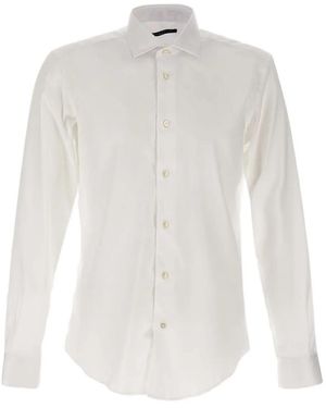 Brian Dales Classic Collar Button Cuff Shirt - White