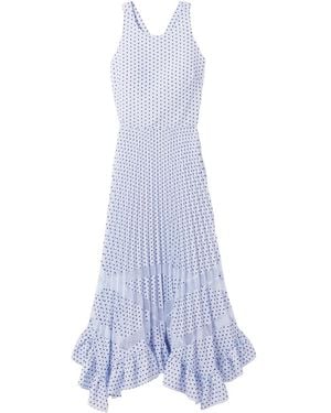 Claudie Pierlot Robe Mi-Longue À Volants - Blanc