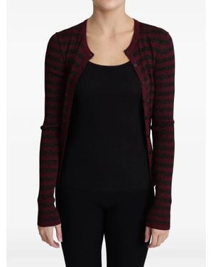 Dolce & Gabbana Striped Metallic-Effect Cardigan - Black