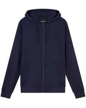 Lyle & Scott Hoodie Zippé À Logo Brodé - Bleu