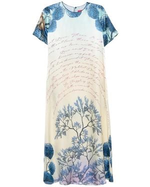 F.R.S For Restless Sleepers Graphic-Print Crew-Neck Midi Dress - Blue