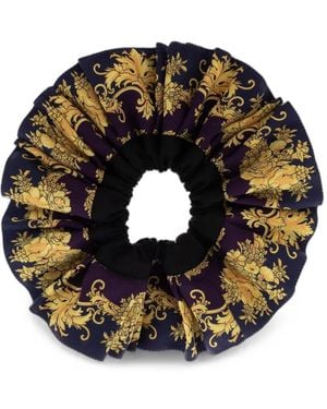 Versace Printed Cotton Poplin Scrunchie - Black