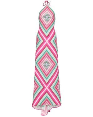 Valentino Garavani Geometric-Print Maxi Dress - Pink