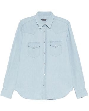 Tom Ford Chest-Pocket Denim Shirt - Blue