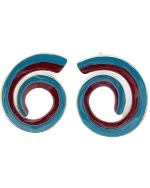 Marni Pendientes Con Diseño En Espiral Esmaltados - Azul