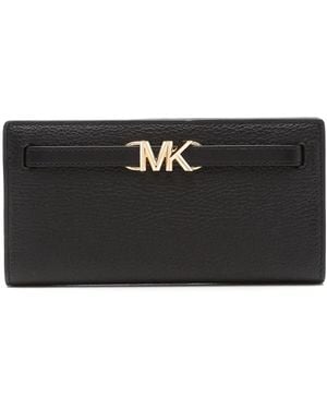 MICHAEL Michael Kors Logo-Plaque Bi-Fold Leather Wallet - Black