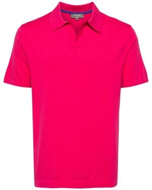 N.Peal Cashmere Fine-Knit Polo Shirt - Pink