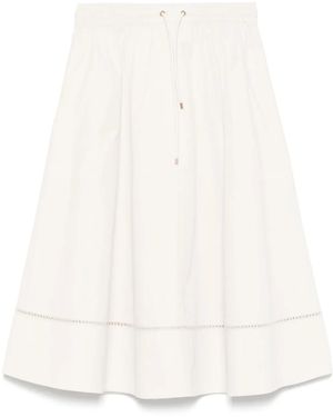 Agnona Embroidered Midi Skirt - White