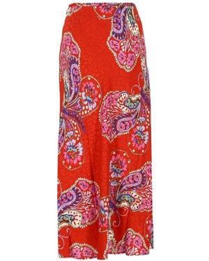 RIXO London Kelly Paisley-Print Jacquard Maxi Skirt - Red