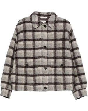 Marc O' Polo Check-Pattern Wool Jacket - Grey