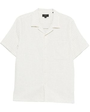 Vince Revere-Collar Checked Shirt - White
