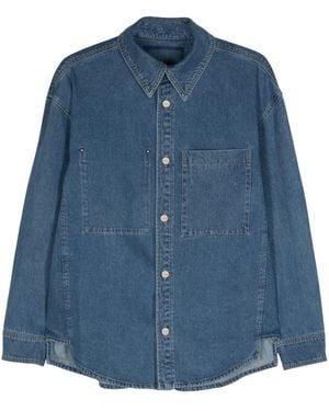 WOOYOUNGMI Floral-Print Denim Shirt - Blue