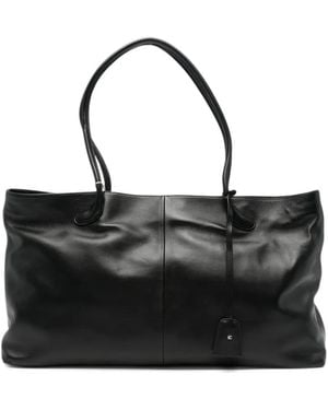 Low Classic Haricot Leather Tote Bag - Black