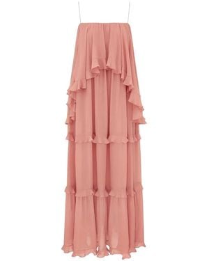 Zimmermann Gestuftes Kleid Mit Rüschen - Pink