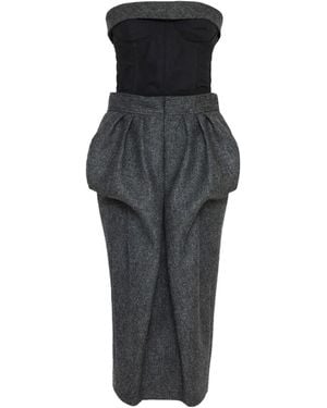 Maison Margiela Robe-Bustier À Coupe Mi-Longue - Noir