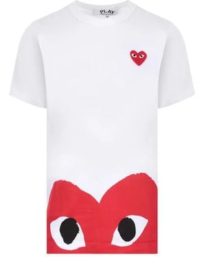 COMME DES GARÇONS PLAY Logo-Print Cotton T-Shirt - White
