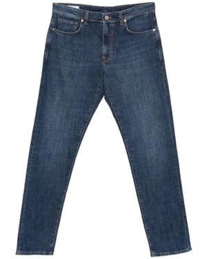 Incotex Logo-Patch Belt-Loop Jeans - Blue