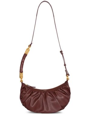 Balmain Ebene シャーリング レザーショルダーバッグ - ブラウン