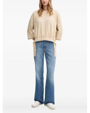 Joop! Drawstring-Hem Three-Quarter Sleeve Sweatshirt - Blue