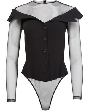 Fleur du Mal Geknöpfter Body - Schwarz
