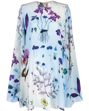 Stella McCartney Floral Print Smock Dress - Blue
