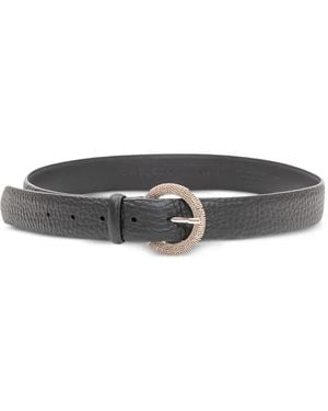 Orciani Pebbled Leather Belt - White